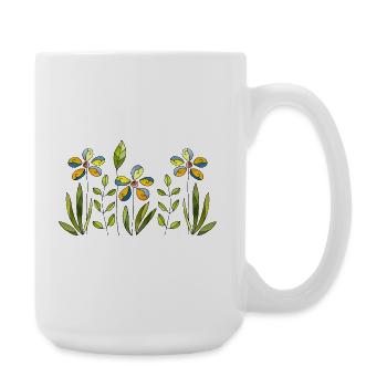 Fleur - Grande tasse 440 ml - blanc - Droite