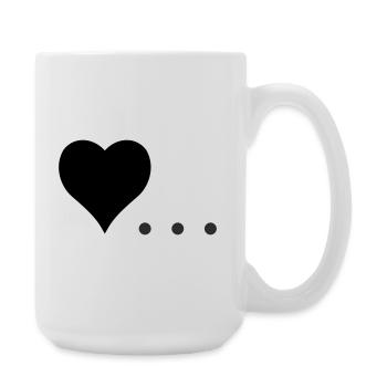 Cœur à trois points – Conception de symboles - Grande tasse 440 ml - blanc - Droite