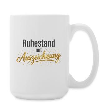 Rente mit Auszeichnung – Design mit goldnen Sterne - Große Tasse 440 ml - Weiß - Rechts