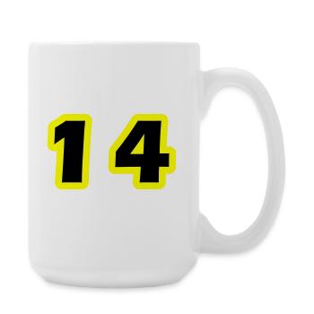 14 Number Symbol - Large Mug 440 ml - white - Right