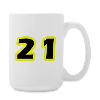 21 Zahl symbol - Große Tasse 440 ml - Weiß - Rechts