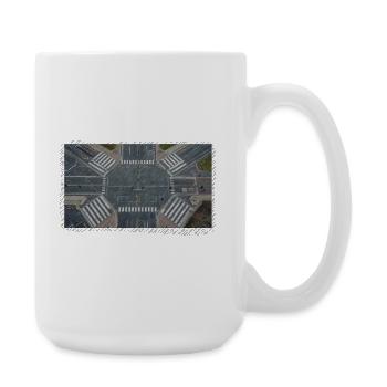 Urban intersection geometry - Large Mug 440 ml - white - Right