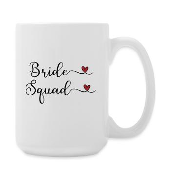 Bride Squad cute handwritten Typography with a Hea - Large Mug 440 ml - white - Right
