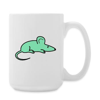 Silhouette de souris menthe - Grande tasse 440 ml - blanc - Droite