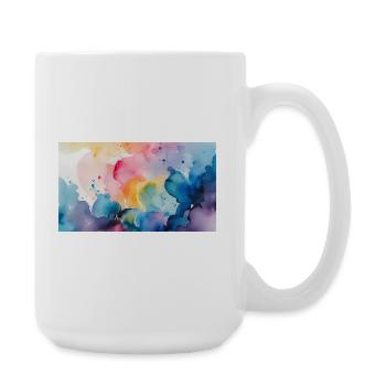 Watercolor Explosion Art Design - Large Mug 440 ml - white - Right