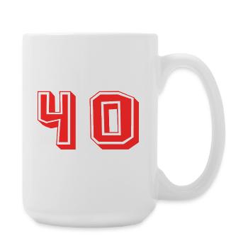 40. 40 YEARS. 40th ANNIVERSARY. 40 YEARS ANNIVERSARY. - Large Mug 440 ml - white - Right