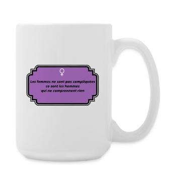 Botschaft des Feminismus und der weiblichen Freiheit - Große Tasse 440 ml - Weiß - Rechts