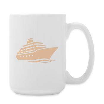 Minimalist Cruise Ship Silhouette Vacation - Large Mug 440 ml - white - Right