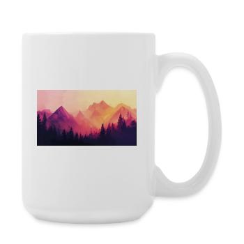 forest mountains - Large Mug 440 ml - white - Right