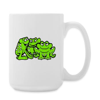 3 Frösche Team Kröte Freunde Cool Crew Lustig süß - Große Tasse 440 ml - Weiß - Rechts