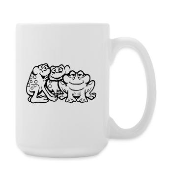 3 Frösche Team Kröte Freunde Cool Crew Lustig süß - Große Tasse 440 ml - Weiß - Rechts