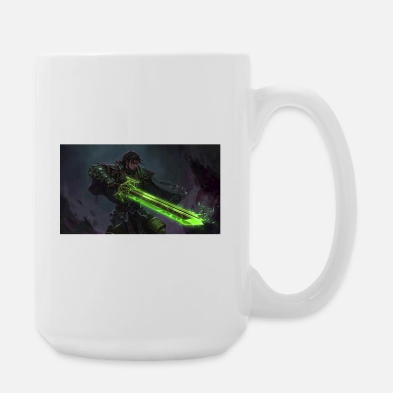 Krieger mit grünem Lichtschwert - Große Tasse 440 ml - Weiß