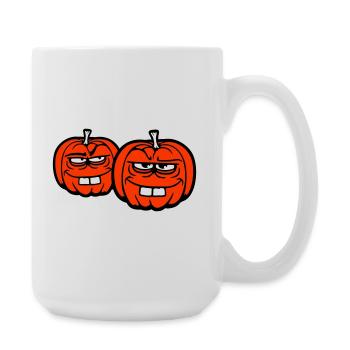 Deux vilaines citrouilles idiot drôle équipe d’Halloween - Grande tasse 440 ml - blanc - Droite