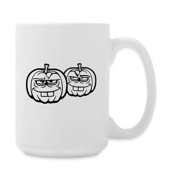 Deux vilaines citrouilles idiot drôle équipe d’Halloween - Grande tasse 440 ml - blanc - Droite