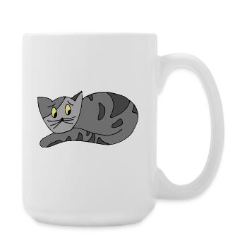 Katze - Große Tasse 440 ml - Weiß - Rechts