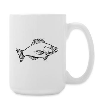 Fisch Fische Angler T-shirt Geschenk - Große Tasse 440 ml - Weiß - Rechts
