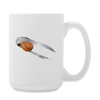 Walnut in a nutcracker – classic Christmas motif - Large Mug 440 ml - white - Right