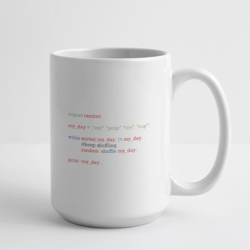 Funny python code about everyday life, baby Large Mug 440 ml