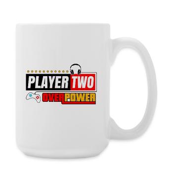 Player Two Overpower | Gamers and Streamers Style - Large Mug 440 ml - white - Right