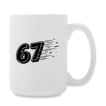 67 Meme Speedlines – Fast Comic Number - Large Mug 440 ml - white - Right