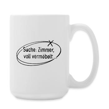 Suche Zimmer, voll vermöbelt - Große Tasse 440 ml - Weiß - Rechts
