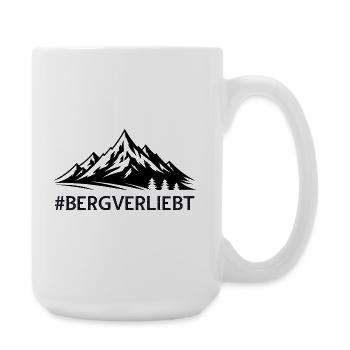 Bergverliebt mit Hashtag Bergige Landschaft Berge  - Große Tasse 440 ml - Weiß - Rechts