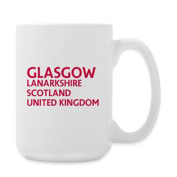 Glasgow – Scotland Textdesign - Große Tasse 440 ml - Weiß - Rechts