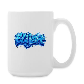 ELIJAH GRAFFITI NAME FOR PERFECT GIFT PRINTABLE - Large Mug 440 ml - white - Right