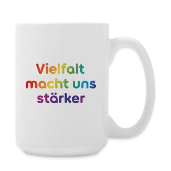 Vielfalt macht uns stärker - Große Tasse 440 ml - Weiß - Rechts