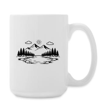 Mountains Nature Outdoor Icon - Large Mug 440 ml - white - Right