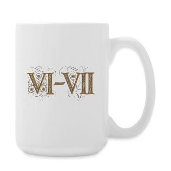 6 and 7: VI–VII Ornamental Roman numerals - Large Mug 440 ml - white - Right
