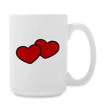 Mariage en couple Hearts - Grande tasse 440 ml - blanc - Droite