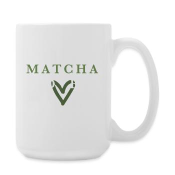 Matcha Lover grünes Herz - Große Tasse 440 ml - Weiß - Rechts