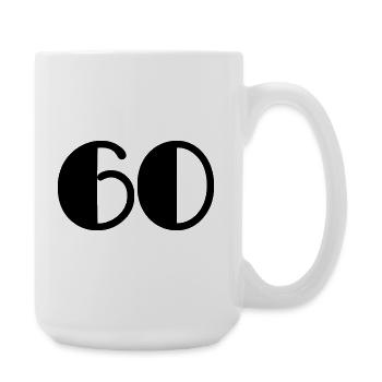 60. 60 JAHRE. 60-JÄHRIGES JUBILÄUM. 60. GEBURTSTAG. - Große Tasse 440 ml - Weiß - Rechts
