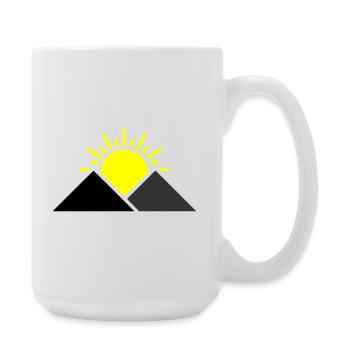 Sonne Berge Landschaft - Große Tasse 440 ml - Weiß - Rechts