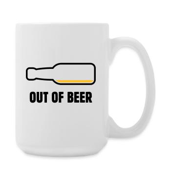 Out Of Beer (Bier / Bierchen / Biertrinker POS 2C) - Große Tasse 440 ml - Weiß - Rechts