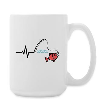 Canne à pêche à impulsions couleur poisson - Grande tasse 440 ml - blanc - Droite