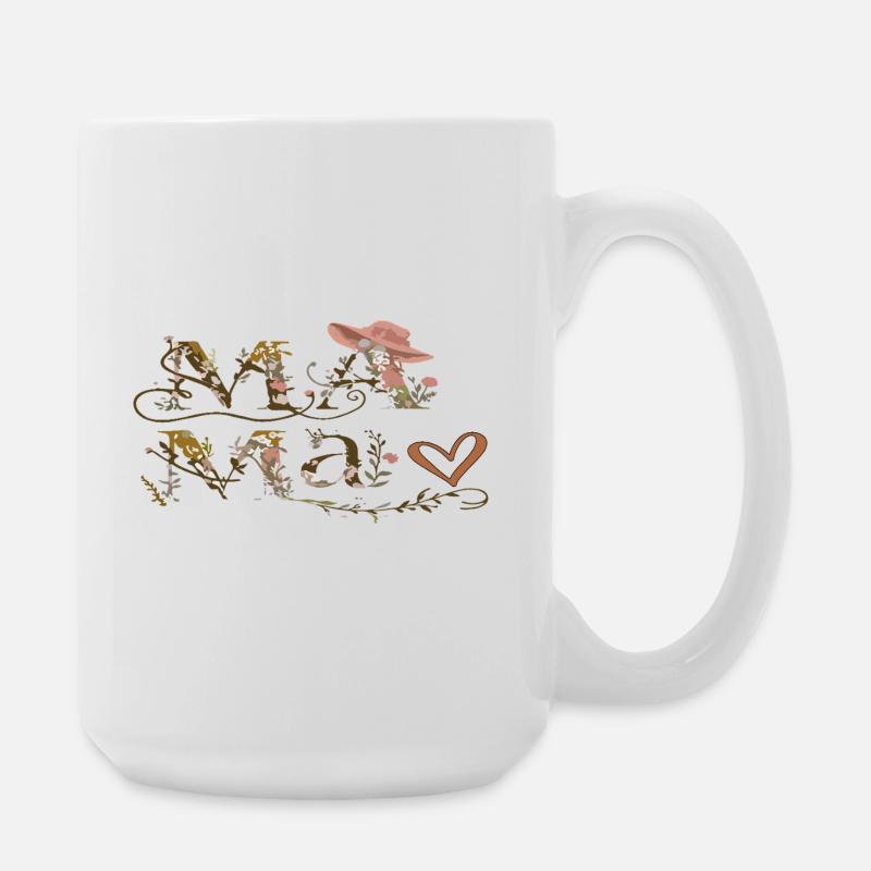 Flower Letters Mom - Large Mug 440 ml - white