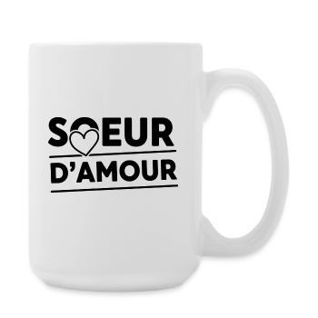 Soeur d’amour - cadeau pour soeur - Grande tasse 440 ml - blanc - Droite