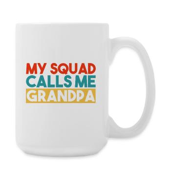 My Squad Calls Me Grandpa Retro Colorful Slogan - Large Mug 440 ml - white - Right