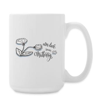 Blumen zum Muttertag - Große Tasse 440 ml - Weiß - Rechts