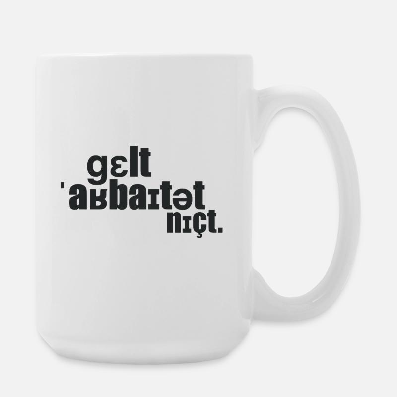 Money doesn't work. - Large Mug 440 ml - white