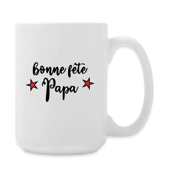 DAD. FATHER'S DAY. HAPPY FATHER'S DAY. HAPPY BIRTHDAY. - Large Mug 440 ml - white - Right