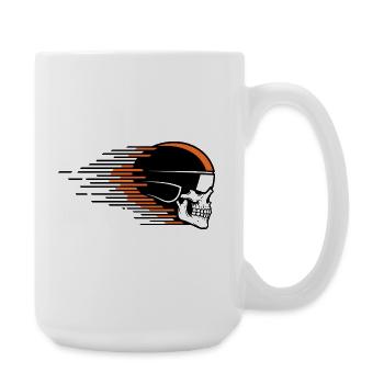 Skull Bicycle MTB Mountain Bike Road Bike Design - Large Mug 440 ml - white - Right