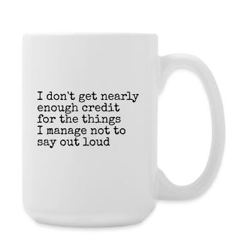 Humor, Sarcasm, Silent Thoughts - Large Mug 440 ml - white - Right