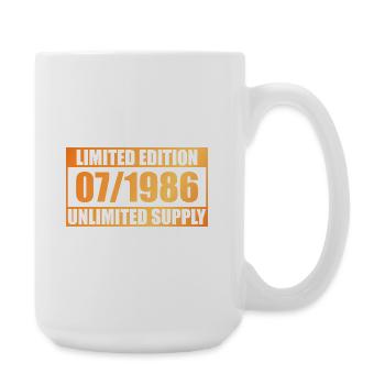 40. Geburtstag Limited Edition - ꝏ Supply 07/1986 - Große Tasse 440 ml - Weiß - Rechts
