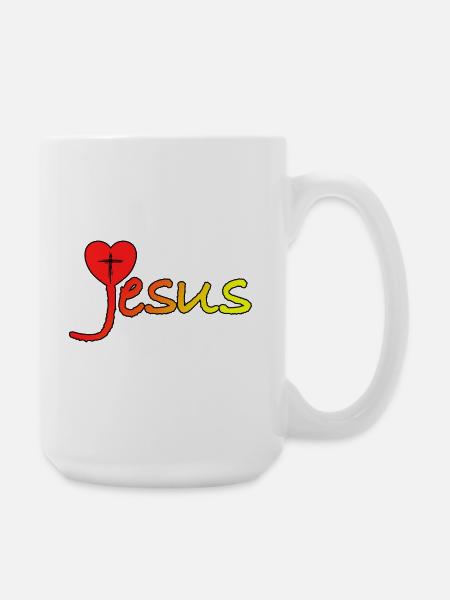 Heart Jesus Gradient - Large Mug 440 ml - white