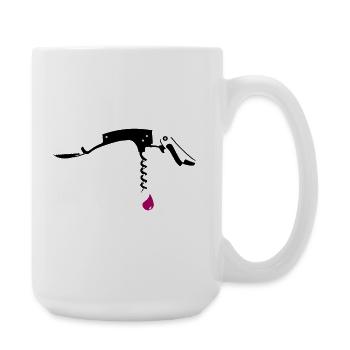 Waiter's knife with drops - Large Mug 440 ml - white - Right