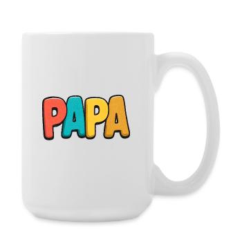 PAPA Arc-en-Ciel Pop Art - Grande tasse 440 ml - blanc - Droite
