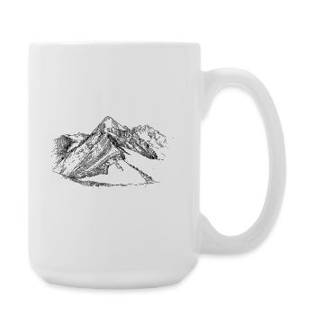 Silhouette de Königspitze Ortles-Alps design - Grande tasse 440 ml - blanc - Droite